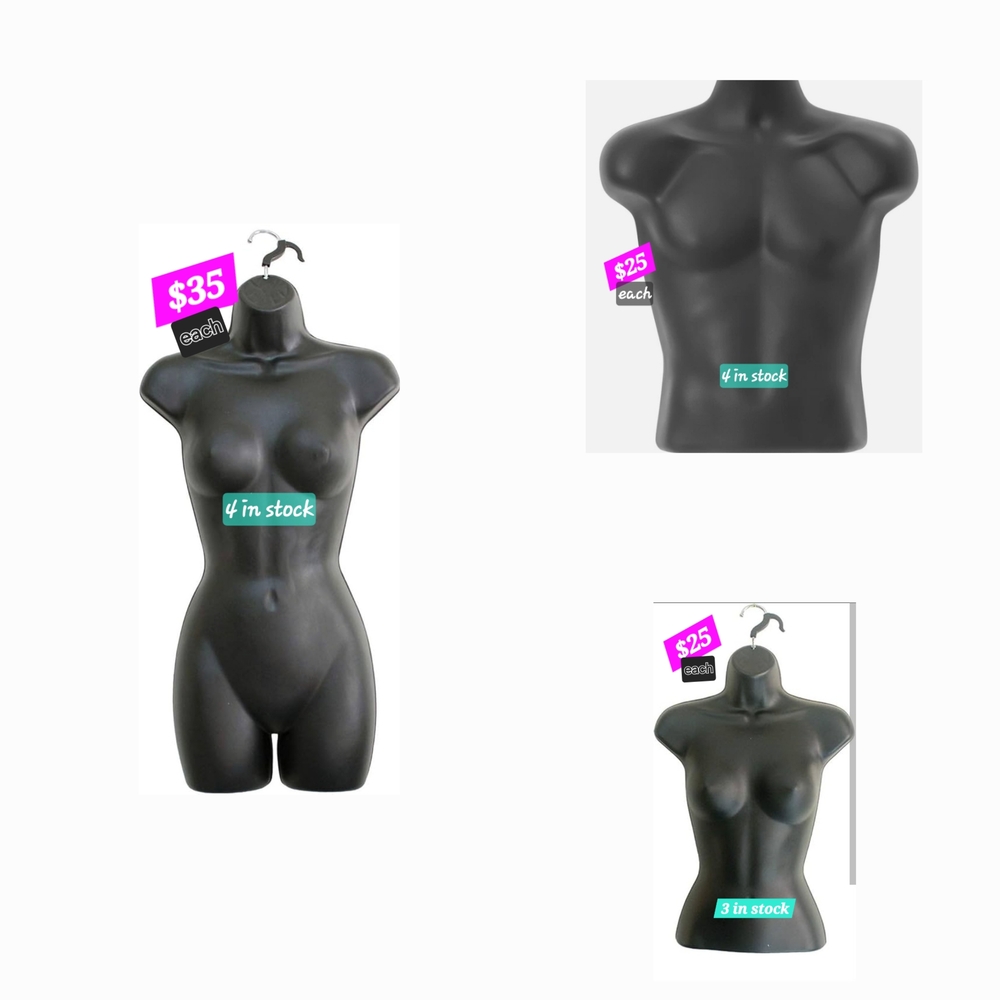 Black Female And Male Mannequin Torso